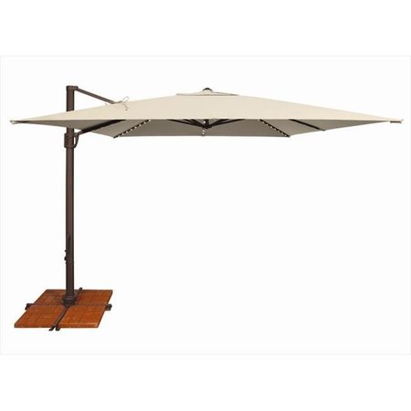 SIMPLYSHADE SimplyShade 10 ft. Bali Pro Square Rotating Cantilever Umbrella with Lights  Antique Beige SSAD45SL-10SQ00-A5422